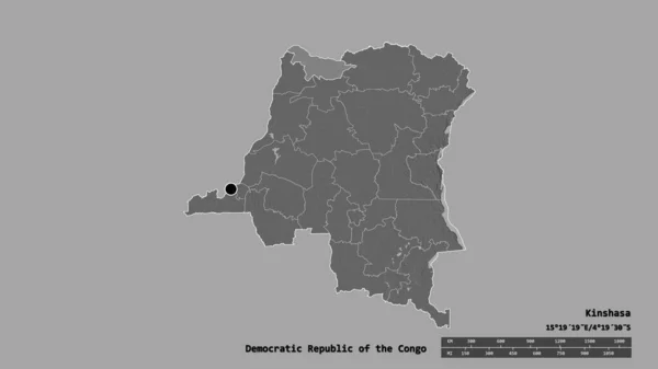 Forma Desnaturalizada República Democrática Del Congo Con Capital División Regional —  Fotos de Stock