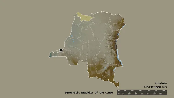 Forma Desnaturalizada República Democrática Del Congo Con Capital División Regional — Foto de Stock