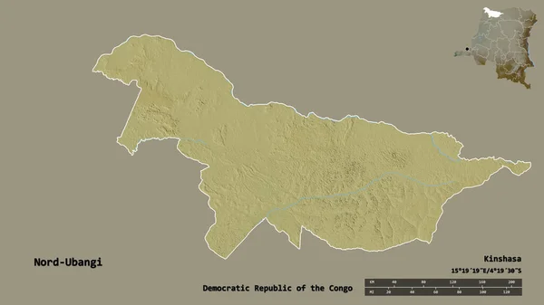 Σχήμα Nord Ubangi Επαρχία Της Λαϊκής Δημοκρατίας Του Κονγκό Κεφάλαιό — Φωτογραφία Αρχείου