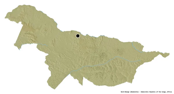 Form Nord Ubangi Provinsen Demokratiska Republiken Kongo Med Huvudstaden Isolerad — Stockfoto