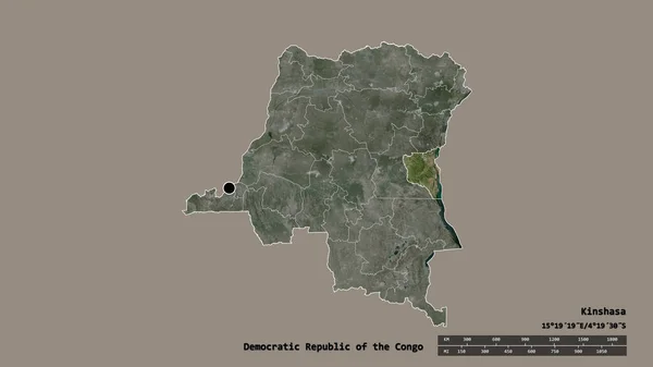 Обесцвеченная Форма Демократической Республики Конго Столицей Главным Региональным Делением Отделенной — стоковое фото