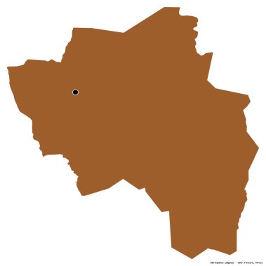 Cote d 'Ivoire bölgesinin başkenti Goh-Cibua' nın beyaz arka planda izole edilmiş hali. Desenli dokuların bileşimi. 3B görüntüleme