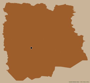 Sassandra-Marahoue 'nun şekli, Cote d' Ivoire bölgesinin başkenti, koyu renk arka planda izole edilmiş. Desenli dokuların bileşimi. 3B görüntüleme