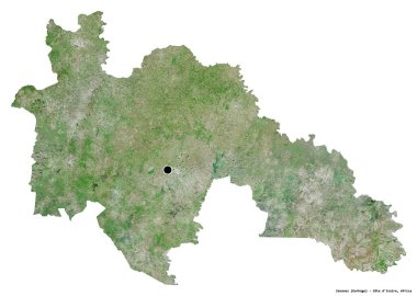 Savanes 'in şekli, Cote d' Ivoire ilçesi, başkenti beyaz arka planda izole edilmiş. Uydu görüntüleri. 3B görüntüleme