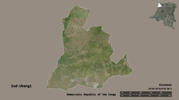 Shape Sud Ubangi Province Democratic Republic Congo Its Capital Isolated — Stock Photo, Image