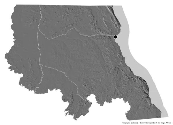 Forma Tanganica Provincia República Democrática Del Congo Con Capital Aislada — Foto de Stock