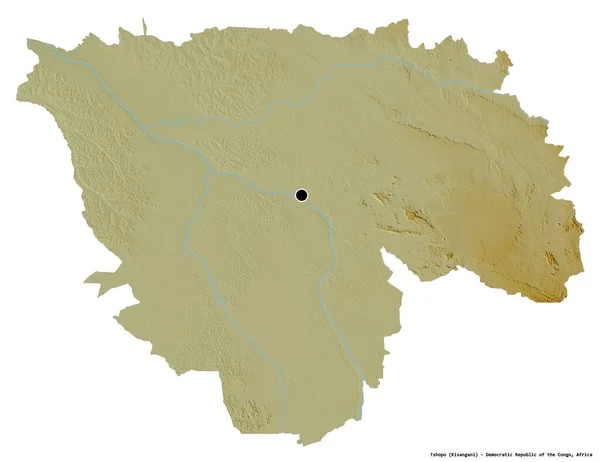 Shape Tshopo Provinz Der Demokratischen Republik Kongo Mit Seiner Hauptstadt — Stockfoto