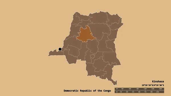 Forma Desnaturalizada República Democrática Del Congo Con Capital División Regional — Foto de Stock