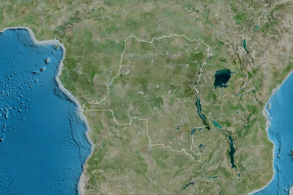 Área Extendida República Democrática Del Congo Imágenes Satélite Renderizado — Foto de Stock