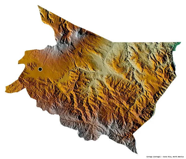 Forma Cartago Provincia Costa Rica Con Capital Aislada Sobre Fondo —  Fotos de Stock