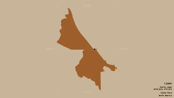 Район Лимон Провинция Коста Рика Изолирован Твердом Фоне Геометрической Ограничивающей — стоковое фото