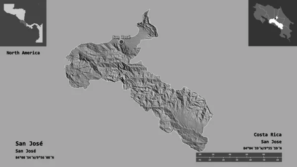 Forma San Jose Provincia Del Costa Rica Suo Capoluogo Scala — Foto Stock