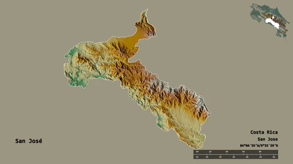 Форма Сан Хосе Провинция Коста Рика Столицей Изолированы Твердом Фоне — стоковое фото