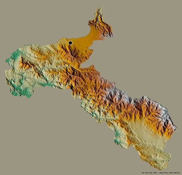 Form Von San Jose Provinz Costa Rica Mit Seiner Hauptstadt — Stockfoto