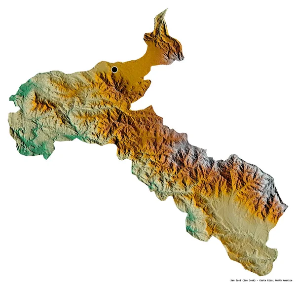 Forma San José Provincia Costa Rica Con Capital Aislada Sobre —  Fotos de Stock