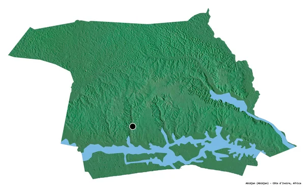 Forma Abiyán Distrito Autónomo Costa Marfil Con Capital Aislada Sobre — Foto de Stock