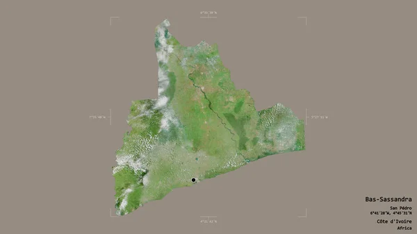 Zona Bas Sassandra Distrito Cote Ivoire Aislada Sobre Fondo Sólido — Foto de Stock