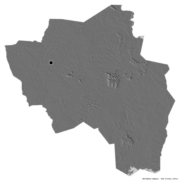 Cote Ivoire Bölgesinin Başkenti Goh Cibua Nın Beyaz Arka Planda — Stok fotoğraf
