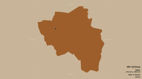 Area Goh Djiboua District Cote Ivoire Isolated Solid Background Georeferenced — Stock Photo, Image