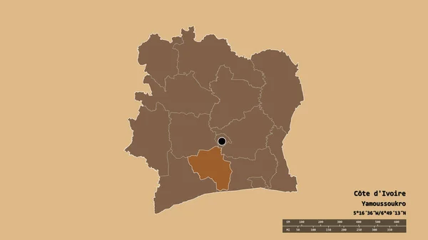 수도인 코트디부아르의 형태와 구분과 지부아 지역이 있었다 라벨이요 패턴이 텍스처 — 스톡 사진