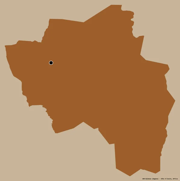 Shape Goh Djiboua Bezirk Von Côte Ivoire Mit Seiner Hauptstadt — Stockfoto