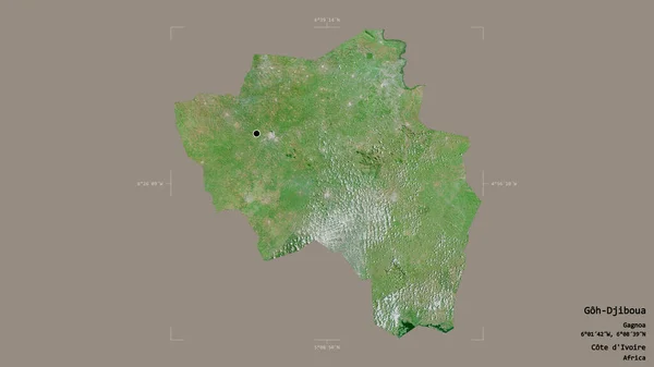 Oblast Goh Džibutsko Okres Pobřeží Slonoviny Izolovaná Pevném Pozadí Georeferenční — Stock fotografie
