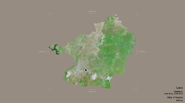 Gebied Van Lacs District Van Ivoorkust Geïsoleerd Een Solide Achtergrond — Stockfoto