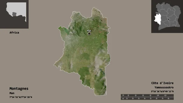 Form Von Montagnes Bezirk Von Côte Ivoire Und Seine Hauptstadt — Stockfoto