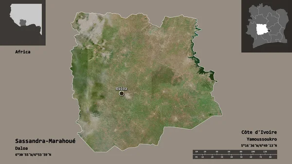 Форма Сассандра Марахоу Район Кот Івуар Його Столиця Масштаб Відстаней — стокове фото