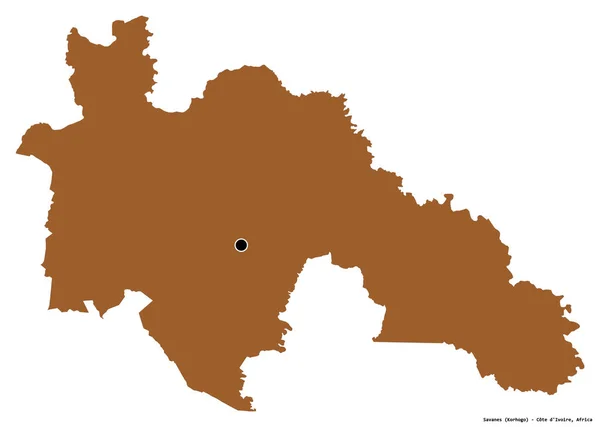 Form Von Savanes Bezirk Von Côte Ivoire Mit Seiner Hauptstadt — Stockfoto