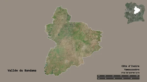 Vorm Van Vallee Bandama District Van Ivoorkust Met Hoofdstad Geïsoleerd — Stockfoto