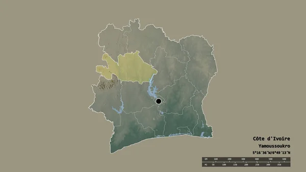 Die Ungesättigte Form Der Côte Ivoire Mit Ihrer Hauptstadt Der — Stockfoto