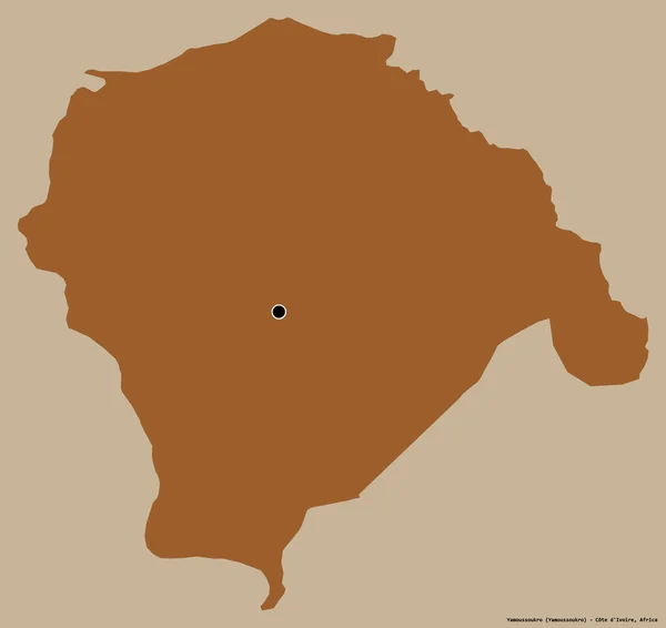 Forma Yamoussoukro Distrito Autónomo Costa Marfil Con Capital Aislada Sobre —  Fotos de Stock
