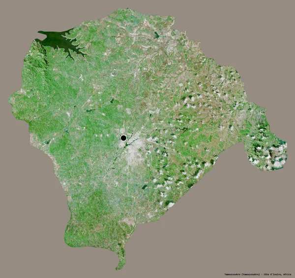 Форма Ямусукро Автономного Района Кот Ивуар Столицей Изолированной Сплошном Цветном — стоковое фото