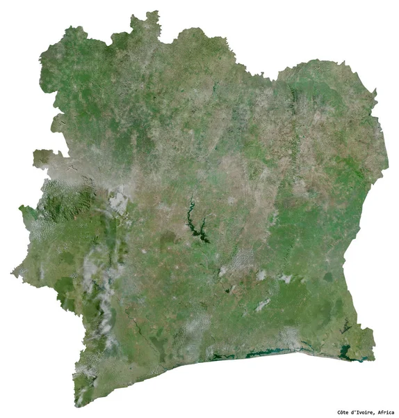 Gestalt Von Côte Ivoire Mit Seiner Hauptstadt Isoliert Auf Weißem — Stockfoto