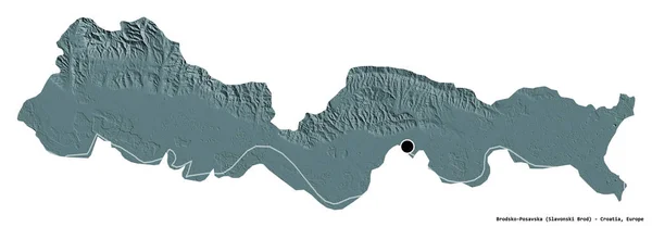 Forma Brodsko Posavska Provincia Croacia Con Capital Aislada Sobre Fondo — Foto de Stock