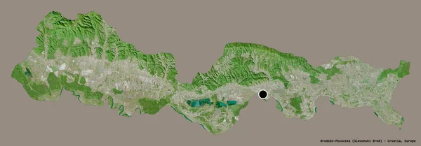 Forma Brodsko Posavska Provincia Croacia Con Capital Aislada Sobre Fondo —  Fotos de Stock