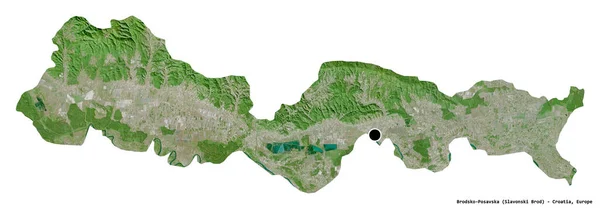 Forma Brodsko Posavska Provincia Croacia Con Capital Aislada Sobre Fondo — Foto de Stock