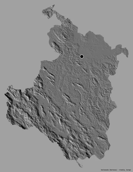 Muoto Karlovacka Maakunta Kroatian Sen Pääkaupunki Eristetty Yksivärinen Tausta Bilevelin — kuvapankkivalokuva