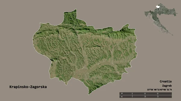 Hırvatistan Krapinsko Zagorska Ilçesinin Başkenti Sağlam Bir Zemin Üzerinde Izole — Stok fotoğraf