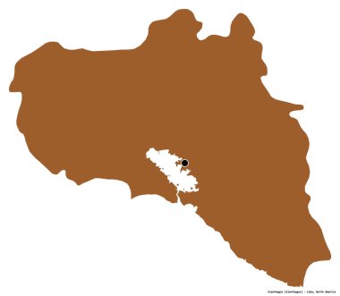 Küba 'nın başkenti Cienfuegos' un beyaz arka planda izole edilmiş hali. Desenli dokuların bileşimi. 3B görüntüleme