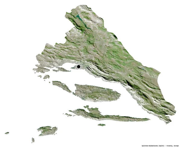 Forma Splitsko Dalmatinska Contea Della Croazia Con Sua Capitale Isolata — Foto Stock