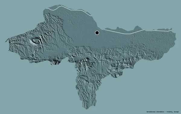 Σχήμα Της Varazdinska Κομητεία Της Κροατίας Την Πρωτεύουσά Της Απομονωμένη — Φωτογραφία Αρχείου