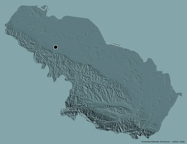 Kształt Viroviticko Podravska Powiat Chorwacki Stolicą Izolowane Solidnym Tle Koloru — Zdjęcie stockowe
