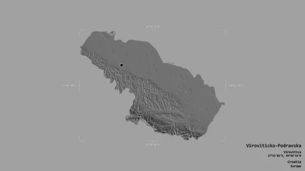 Zona Viroviticko Podravska Provincia Croacia Aislada Sobre Fondo Sólido Una — Foto de Stock