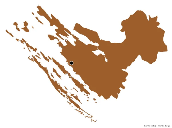 Vorm Van Zadarska Provincie Kroatië Met Hoofdstad Geïsoleerd Witte Achtergrond — Stockfoto