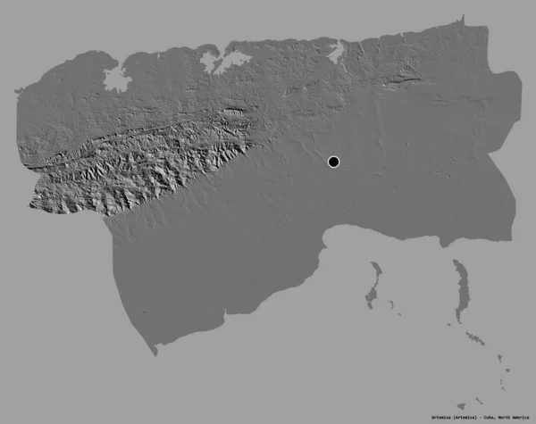 Forma Artemisa Provincia Cuba Con Capital Aislada Sobre Fondo Color — Foto de Stock