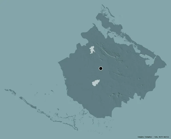 Form Camaguey Provinsen Kuba Med Sin Huvudstad Isolerad Solid Färg — Stockfoto