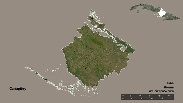 Vorm Van Camaguey Provincie Cuba Met Hoofdstad Geïsoleerd Een Solide — Stockfoto