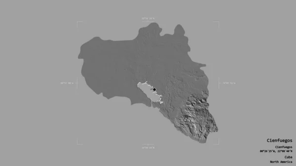 Zona Cienfuegos Provincia Cuba Aislada Sobre Fondo Sólido Una Caja — Foto de Stock